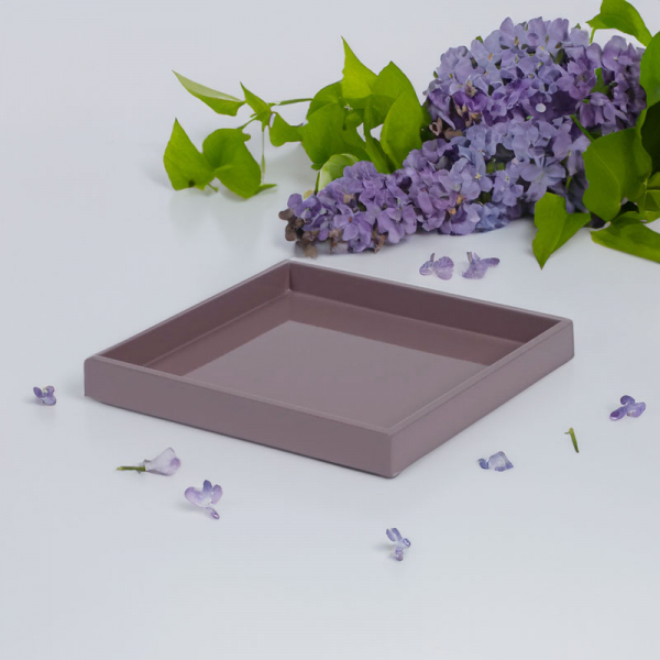 Mini Size Tray, square, paint Lacquer mauve style